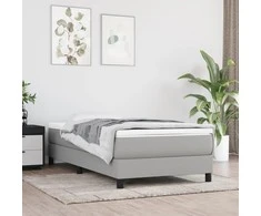 Spyruoklinis čiužinys, šviesiai pilkas, 90x190x20 cm, audinys