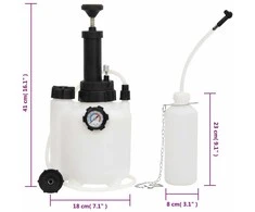 Stabdžių sistemos nuorinimo įrankis, baltas ir juodas, 3l