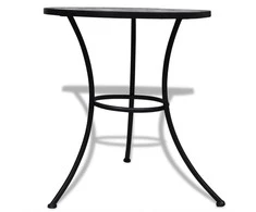Bistro staliukas, juodos ir baltos sp., 60cm, mozaikos raštas
