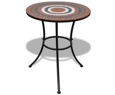 Bistro stalas, terakotos ir baltos sp., 60cm, mozaikos raštas
