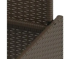 Stalas su stikliniu stalviršiu, rudas, 100x55x73cm, poliratanas