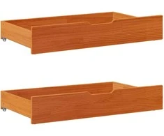 Stalčiai po lova, 2vnt., vaško rudi, 95x55x16, pušies masyvas