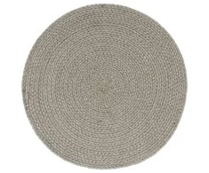 Stalo kilimėliai, 4 vnt., pilki, 38cm, medvilnė, apvalūs