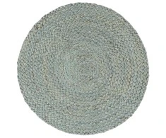 Stalo kilimėliai, 4 vnt., žali, 38cm, džiutas, apvalūs