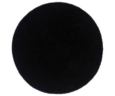 Stalo kilimėliai, 6 vnt., juodi, 38cm, medvilnė, apvalūs