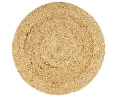 Stalo kilimėliai, 6 vnt., natūral. sp., 38cm, džiutas, apvalūs