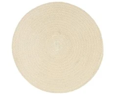 Stalo kilimėliai, 6 vnt., natūralūs, 38cm, medvilnė, apvalūs
