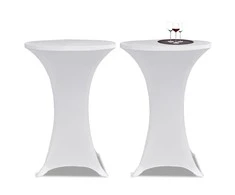 Staltiesė baro stal., 4vnt., baltos sp., 80cm skersm., įtemp.