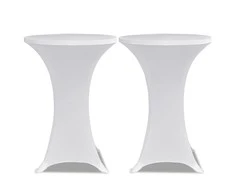 Staltiesės baro stal., 4vnt., baltos sp., 70cm skersm., įtemp.