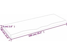 Stalviršis, 100x40x(2-4)cm, neapdorotas ąžuolo medienos masyvas