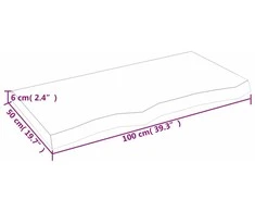 Stalviršis, 100x50x(2-6)cm, neapdorotas ąžuolo medienos masyvas