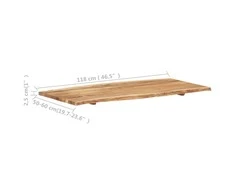 Stalviršis, 118x(50-60)x2,5cm, akacijos medienos masyvas