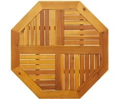 Stalviršis, 80x80x2,2cm, akacijos masyvas, aštuonkampis