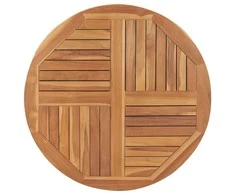 Stalviršis, 90cm, tikmedžio medienos masyvas, apskritas, 2,5cm