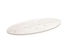 Stalviršis, baltas, 110x55x2,5cm, pušies masyvas, ovalus