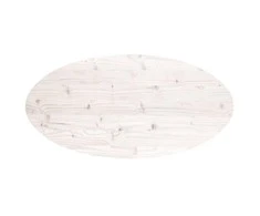 Stalviršis, baltas, 110x55x2,5cm, pušies masyvas, ovalus