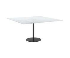 Stalviršis, baltas, 80x80cm, grūdintas stiklas, 6mm