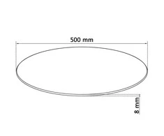 Stalviršis, grūdintas stiklas, apvalus, 500 mm