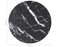 Stalviršis, juodas, 60x0,8cm, grūdintas stiklas