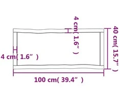 Stalviršis, šviesiai rudas, 100x40x(2-6) cm, medienos masyvas
