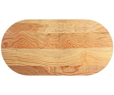 Stalviršis, šviesiai rudas, 100x50x2 cm, ąžuolo masyvas, ovalo