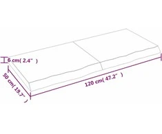 Stalviršis, šviesiai rudas, 120x50x(2-6) cm, medienos masyvas