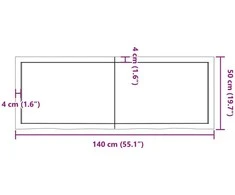 Stalviršis, šviesiai rudas, 140x50x(2-4) cm, medienos masyvas