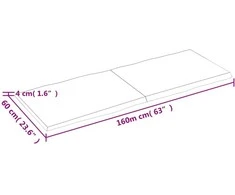 Stalviršis, šviesiai rudas, 160x60x(2-4) cm, medienos masyvas