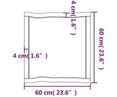 Stalviršis, šviesiai rudas, 60x60x(2-6) cm, medienos masyvas