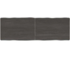 Stalviršis, tamsiai pilkas, 120x40x6cm, ąžuolo medienos masyvas