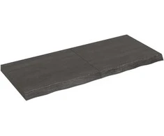 Stalviršis, tamsiai rudas, 120x50x(2-6) cm, ąžuolo masyvas