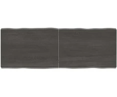 Stalviršis, tamsiai pilkas, 140x50x6cm, ąžuolo medienos masyvas