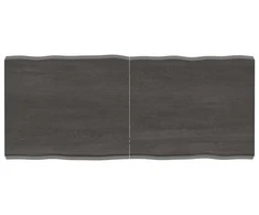 Stalviršis, tamsiai pilkas, 140x60x6 cm, ąžuolo masyvas