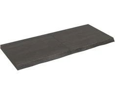 Stalviršis, tamsiai rudas, 140x60x(2-6) cm, ąžuolo masyvas