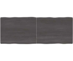 Stalviršis, tamsiai pilkas, 160x60x6 cm, ąžuolo masyvas
