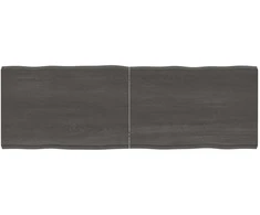 Stalviršis, tamsiai pilkas, 180x60x6 cm, ąžuolo masyvas