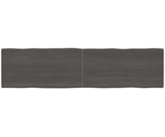 Stalviršis, tamsiai pilkas, 200x50x6cm, ąžuolo medienos masyvas