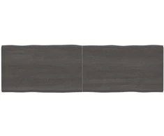 Stalviršis, tamsiai pilkas, 200x60x4cm, ąžuolo medienos masyvas