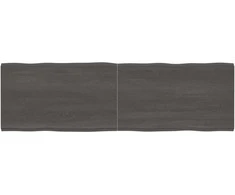 Stalviršis, tamsiai pilkas, 200x60x6cm, ąžuolo medienos masyvas