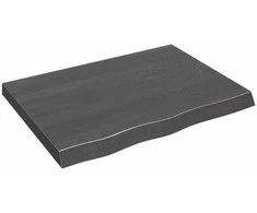 Stalviršis, tamsiai rudas, 80x60x(2-6) cm, ąžuolo masyvas