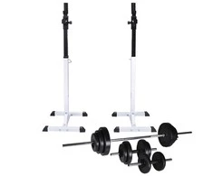 Štangos-pritūpimų stovas su štanga ir hantelių rinkiniu, 30,5kg