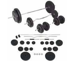 Štangų ir hantelių rinkinys, 90 kg