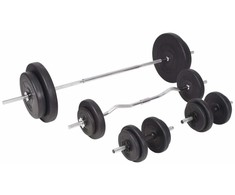 Štangų ir hantelių rinkinys, 90 kg