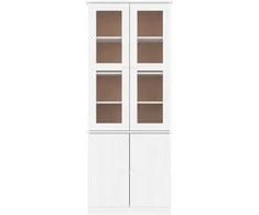 Stiklinė eksponavimo spintelė ALTA, balta, 77x35x186,5cm, pušis