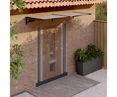 Stogelis durims, juodos spalvos, 239x90cm, polikarbonatas