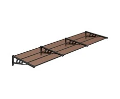 Stogelis durims, juodos spalvos, 297,5x90cm, polikarbonatas
