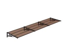 Stogelis durims, juodos spalvos, 358,5x90cm, polikarbonatas