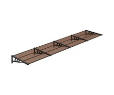 Stogelis durims, juodos spalvos, 396x90cm, polikarbonatas