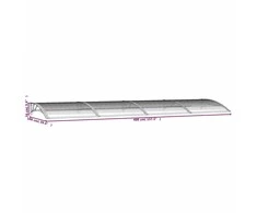Stogelis durims, juodos spalvos, 400x100cm, polikarbonatas