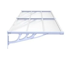 Stogelis durims, pilkas ir skaidrus, 239x90cm, polikarbonatas